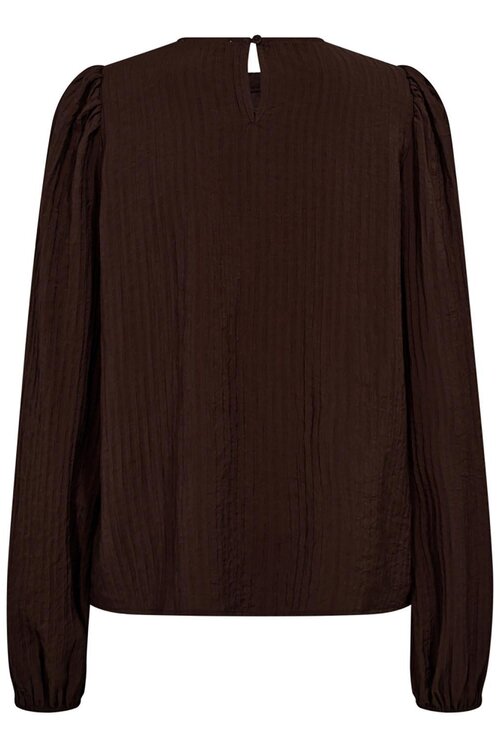 Co'couture Dunkelbraune Shina Pintuck Bluse
