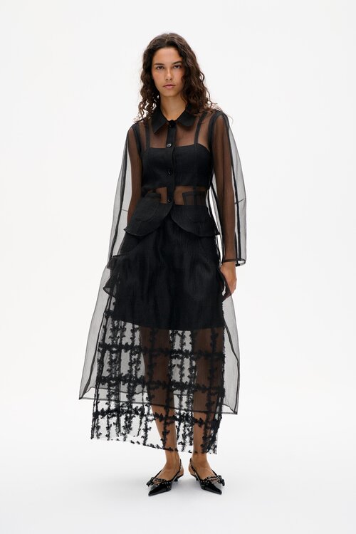 Baum Und Pferdgarten Schwarzer Blazer Organza