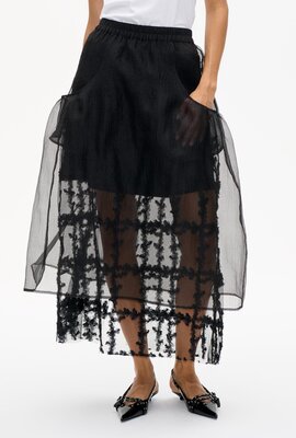 Baum Und Pferdgarten Schwarzer Midi-Rock