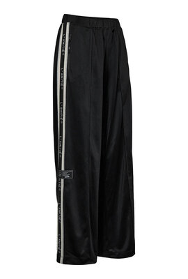 Haute L'Amitie Schwarze Baggy-Lurex-Logo-Hose