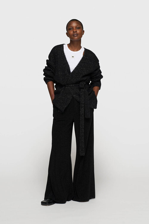 10Days Schwarze kurze Strickjacke mit Glitzer