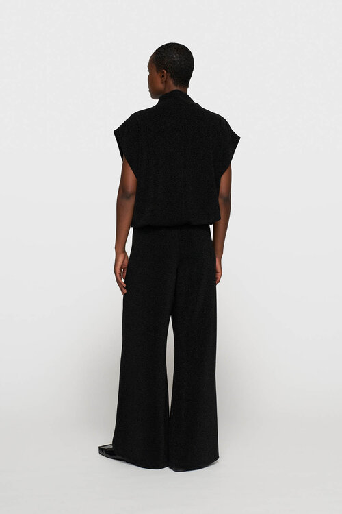 10Days Schwarzes ärmelloses Top mit Glitzer