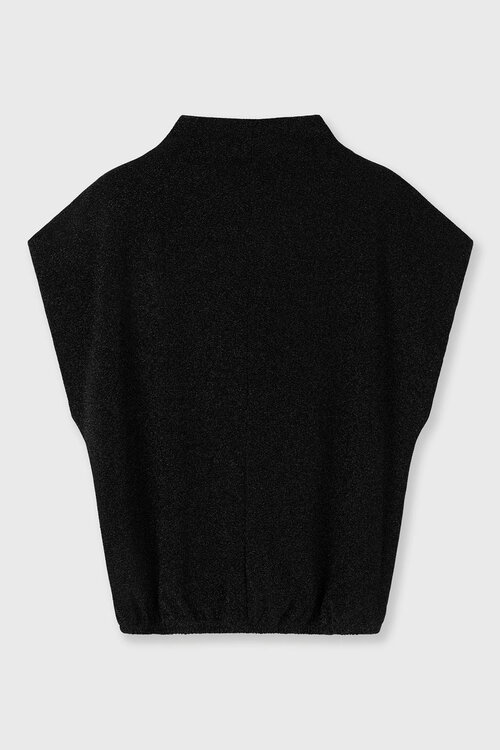 10Days Schwarzes ärmelloses Top mit Glitzer