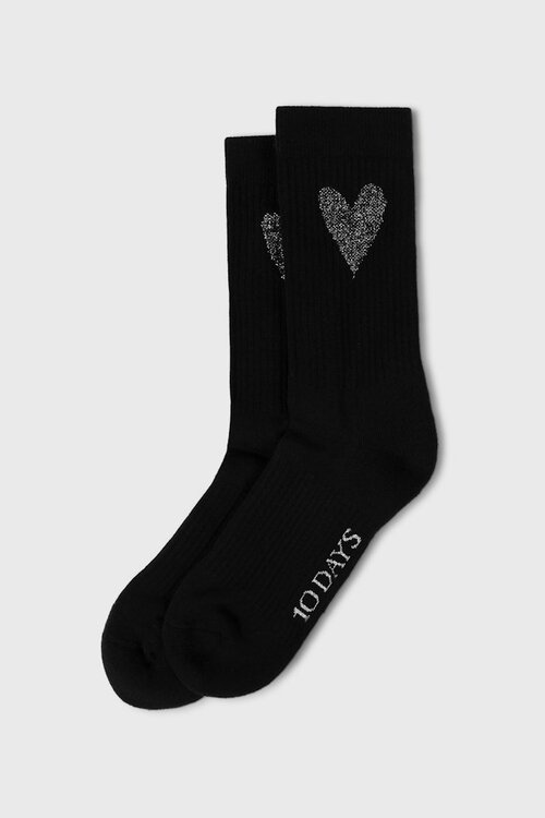 10Days Schwarze Socken Herz