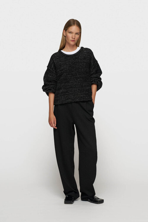 10Days Schwarzer Strickpullover mit Glitzer