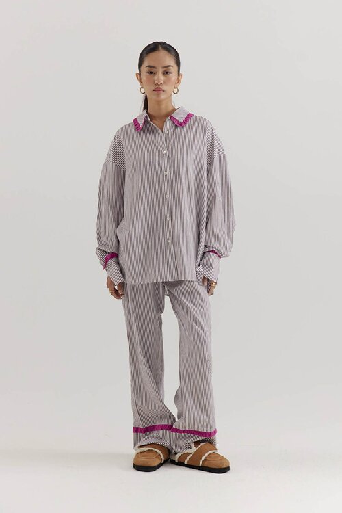 Harper & Yve Braunes Noelle-Set Hose mit Bluse