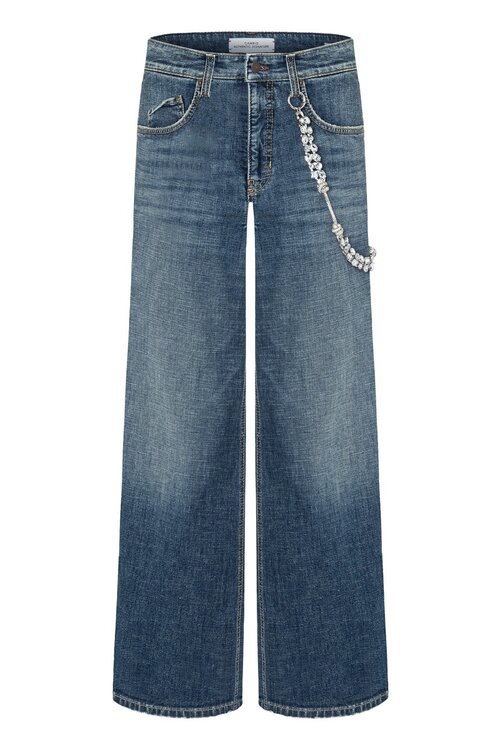 Cambio Blaue Baggy-Jeans