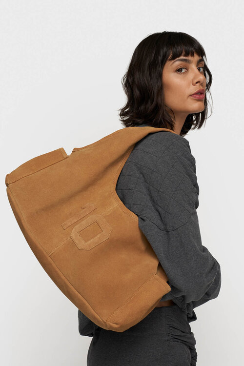 10Days Schultertasche aus Kamelveloursleder