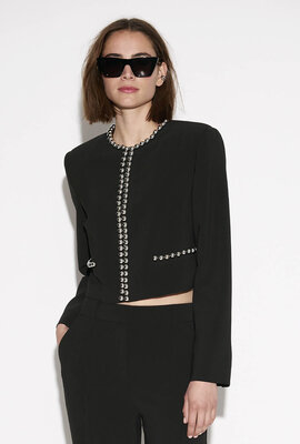 Dante 6 Schwarzer Virgo-Perlenblazer