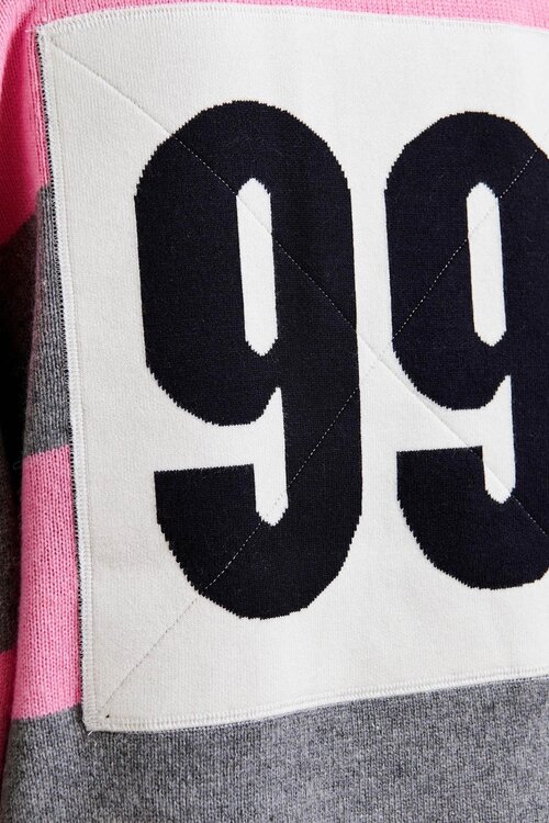 Essentiel Antwerp Rosa gestreiftes Polohemd