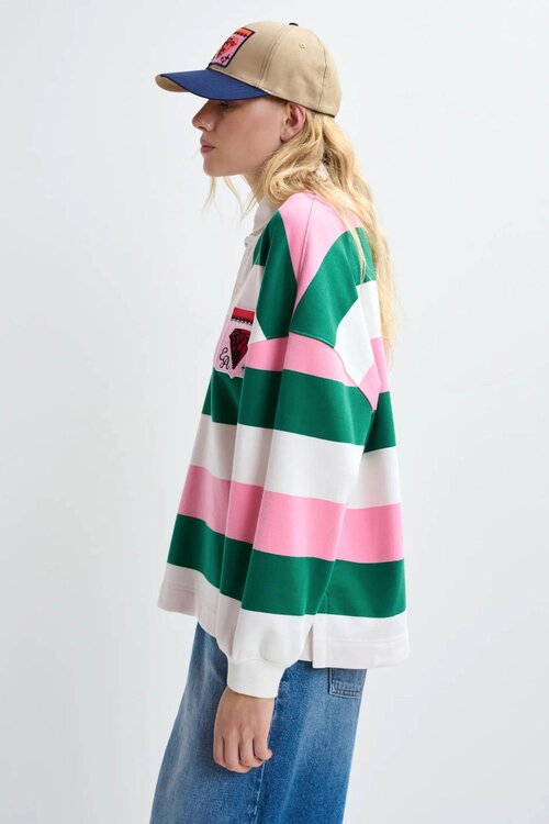 Essentiel Antwerp Pink Stripe Polo