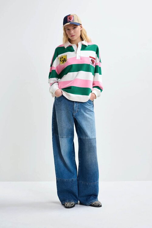 Essentiel Antwerp Pink Stripe Polo