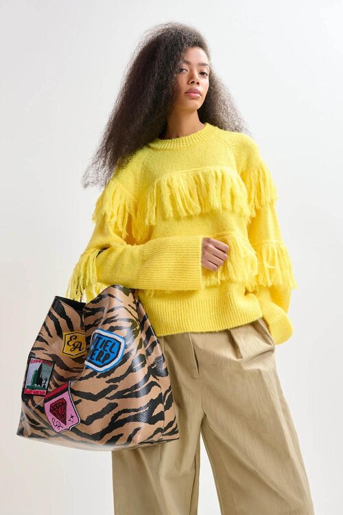 Essentiel Antwerp Schwarzer Print Shopper