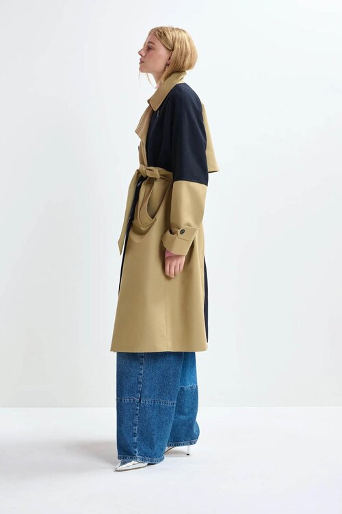 Essentiel Antwerp Camel Block Trenchcoat