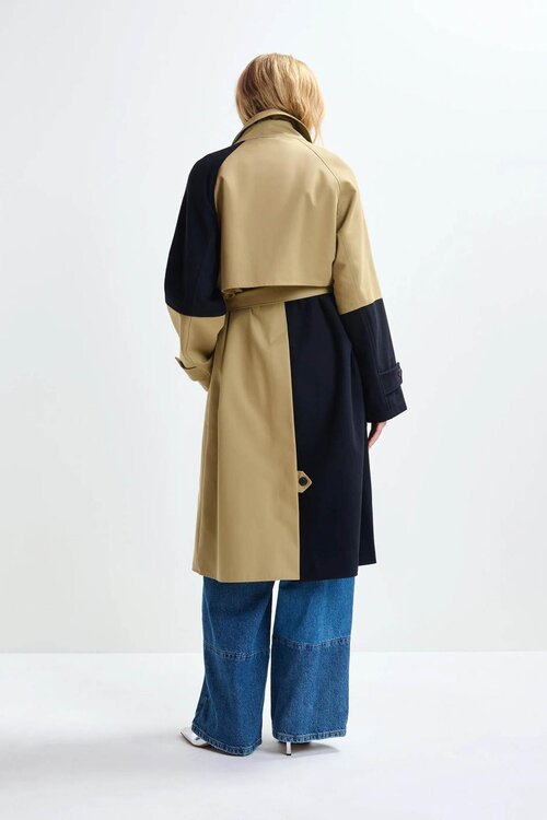 Essentiel Antwerp Camel Block Trenchcoat