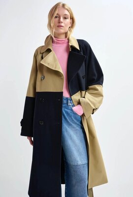 Essentiel Antwerp Camel Block Trenchcoat