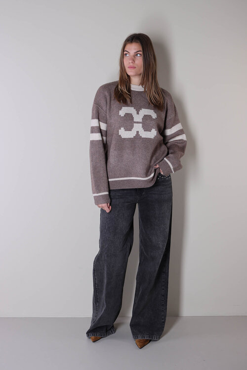 Co'couture Taupe Row Coco Strick