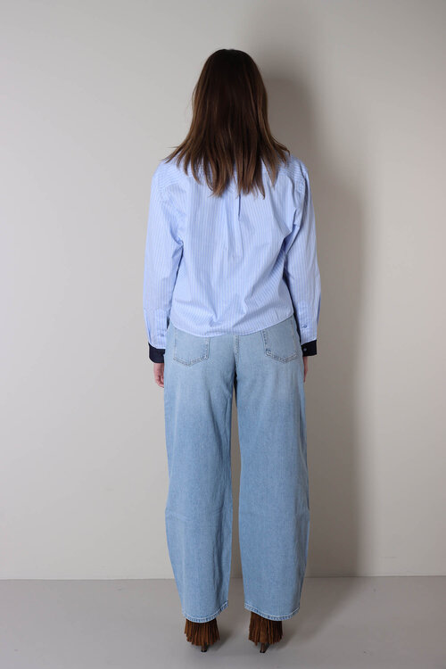 Co'couture Blaues Nelson Streifenhemd