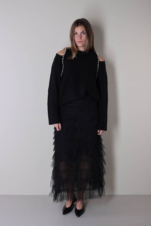 Co'couture Schwarze Row Rippstrick