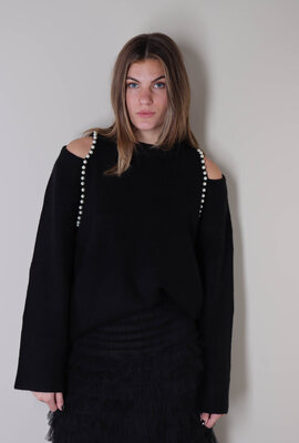 Co'couture Schwarze Row Rippstrick