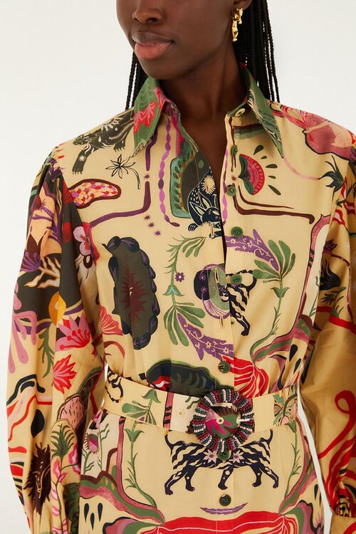 Farm Rio Beiges Minikleid