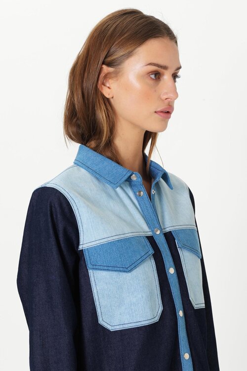 Second Female Denim Blaues Denisa Hemd