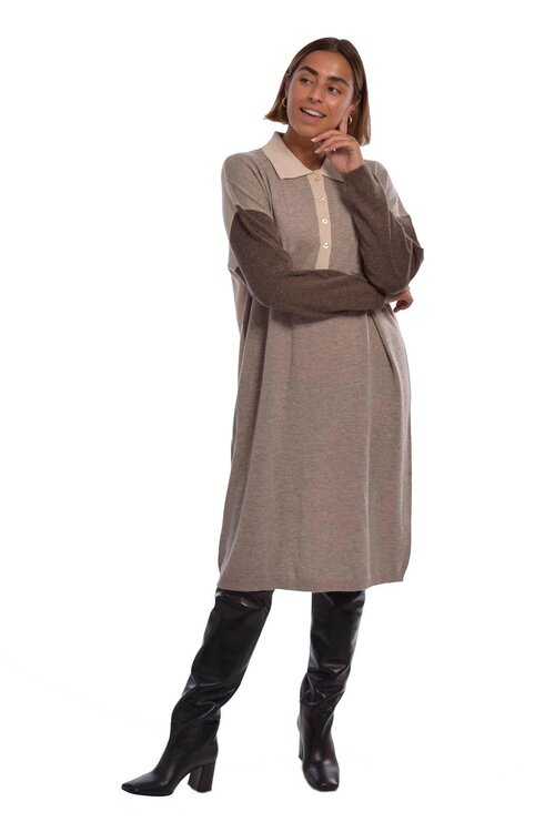 One & Other Mehrfarbiges Blockkleid