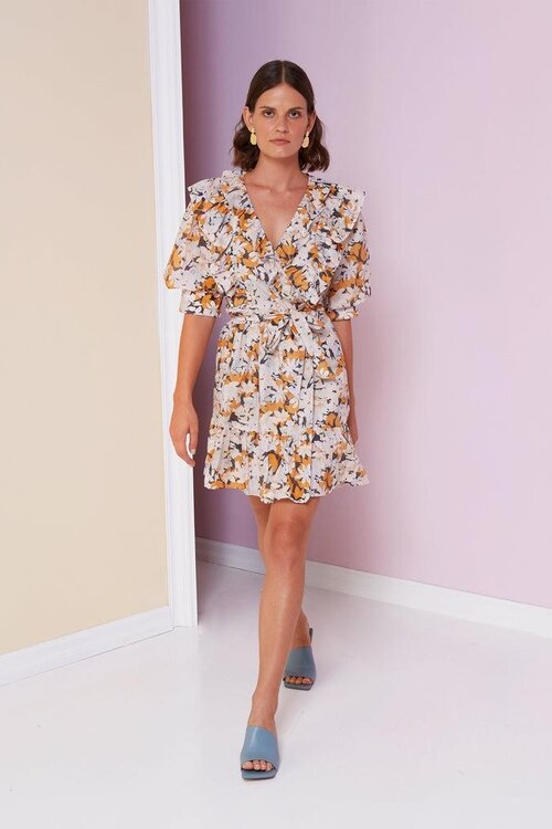 Magali Pascal Vintage Bloom Dunkles Mini-Kleid