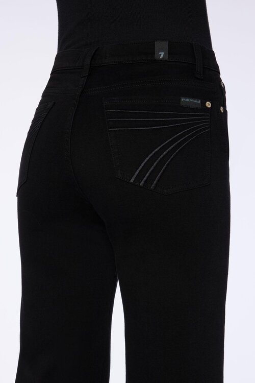 7 For All Mankind Schwarze Modern Dojo Wide Leg Jeans