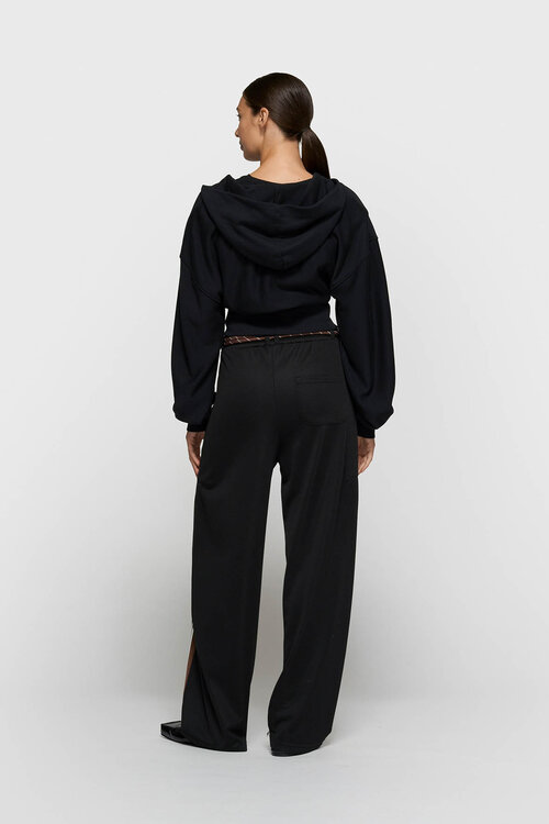 10Days Schwarzer Kapuzenpullover mit Reißverschluss im Ballettstil