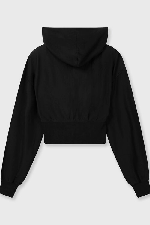 10Days Schwarzer Kapuzenpullover mit Reißverschluss im Ballettstil