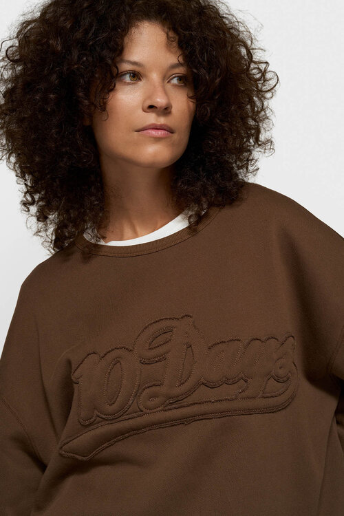 10Days Dunkler Trüffel-Statement-Pullover