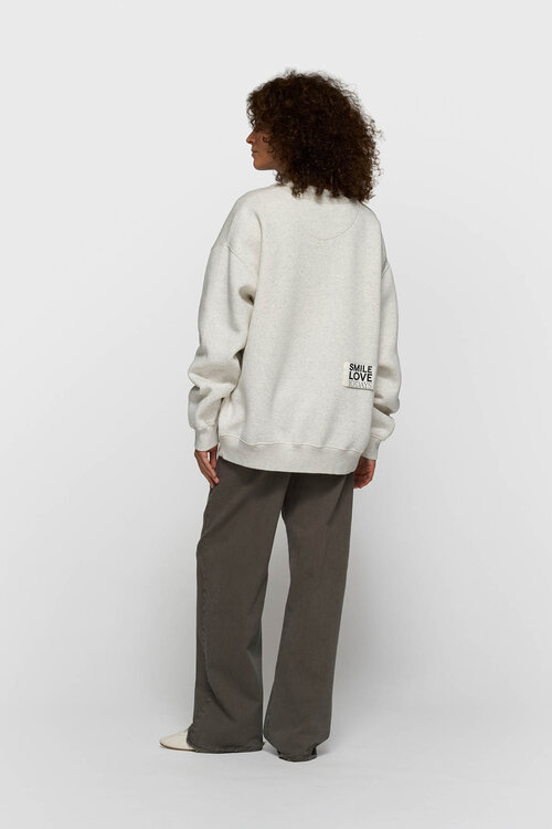 10Days Soft White Statement Pullover Lächeln Liebe