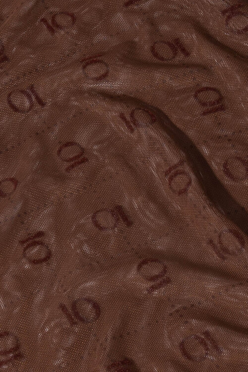 10Days Dunkle Trüffel Mesh Langarm-Monogramm