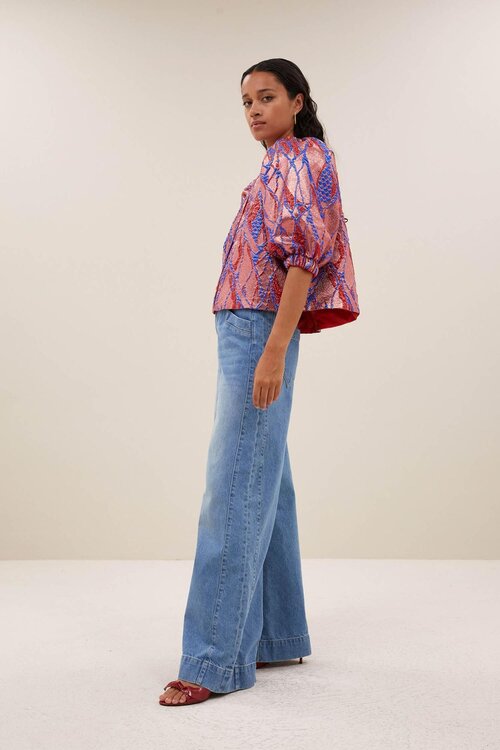 By Bar Koralle Mauri Jacquard Bluse