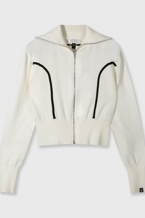 10Days Ecru schmale Strickjacke