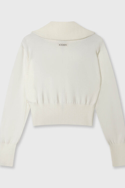 10Days Ecru schmale Strickjacke