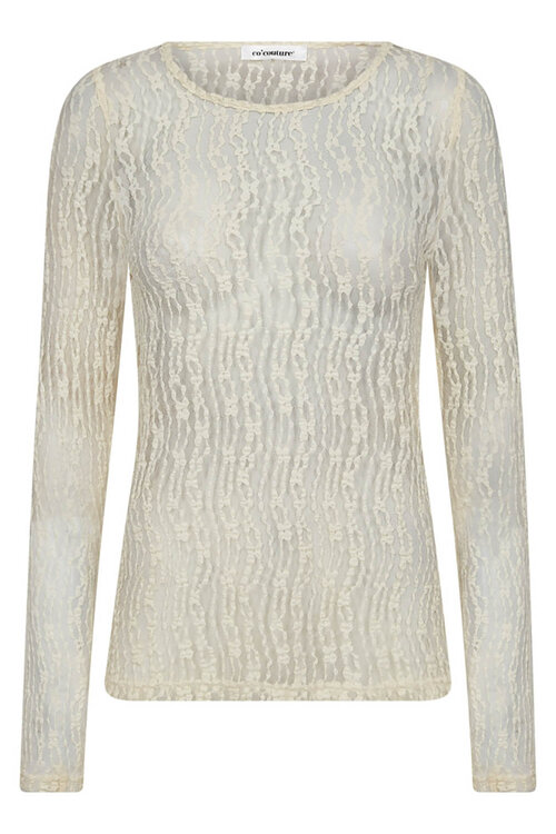 Co'couture Off White Barb O-neck Bluse