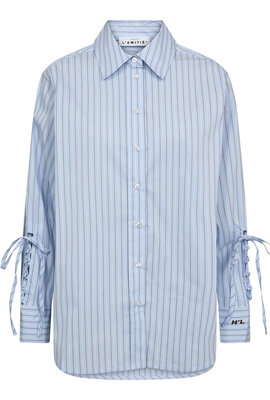 Haute L'Amitie Blaues Alvina Krawattenstreifenhemd