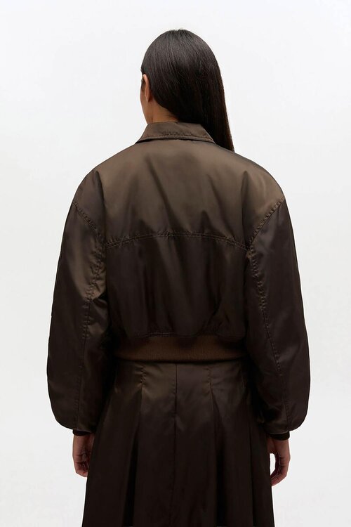 Ganni Dunkelbraune Bomberjacke