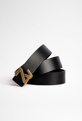 Zadig & Voltaire Noir ZV Initiale LA Gürtel 30MM Natur