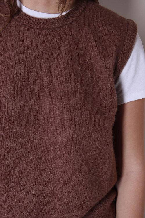 American Vintage Brauner ärmelloser Pullover