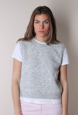 American Vintage Hellgrauer ärmelloser Pullover