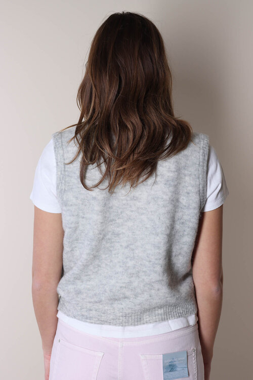 American Vintage Hellgrauer ärmelloser Pullover