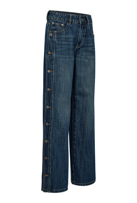 Haute L'Amitie Dunkelblaue Denize Button Tall Jeans