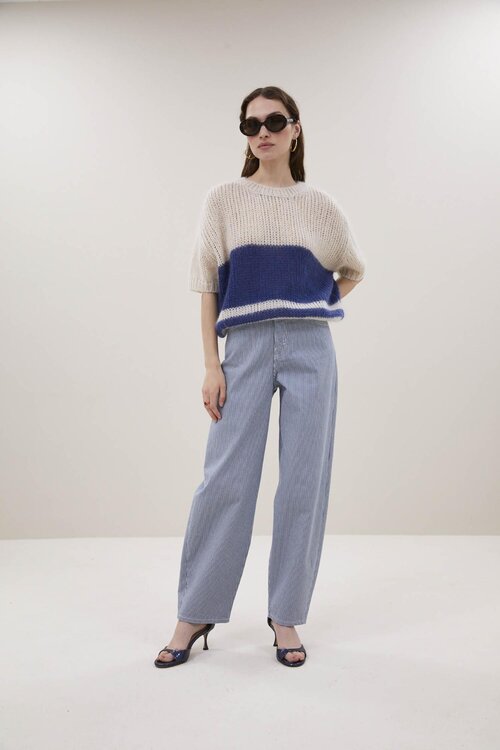 By Bar Navy Nino Vintage Streifen Pullover