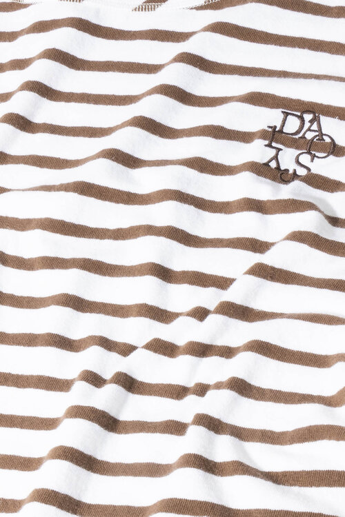 10Days Weiß/dunkel Trüffel Langarmshirt Streifen