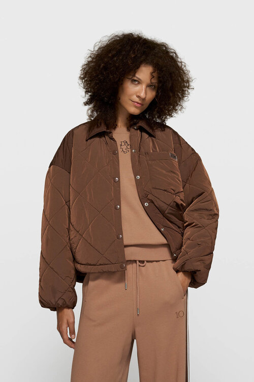 10Days Dunkle Trüffel-Steppjacke