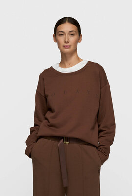 10Days Dunkler Trüffel sauberer Pullover Logo