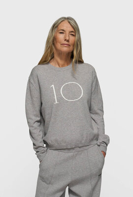 10Days Graue Melee Strickpullover-Logo